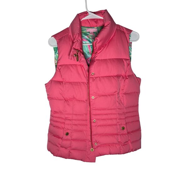 Lilly Pulitzer Pink Puffer Vest - Picture 1 of 8